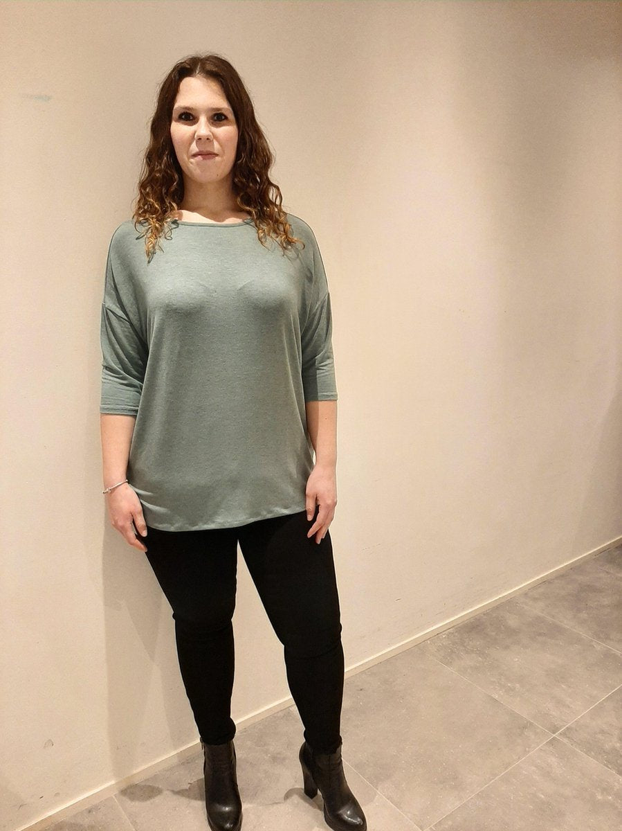Only Carmakoma Carlamoer Top/shirt Groen Maat 42/44