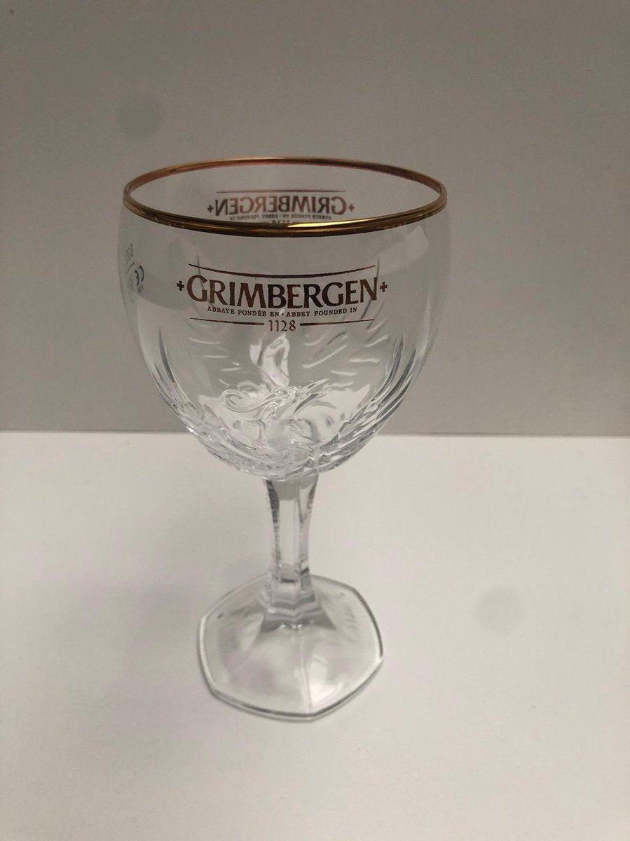 Grimbergen 3x 25cl bokaal bierglas bierglazen op voet