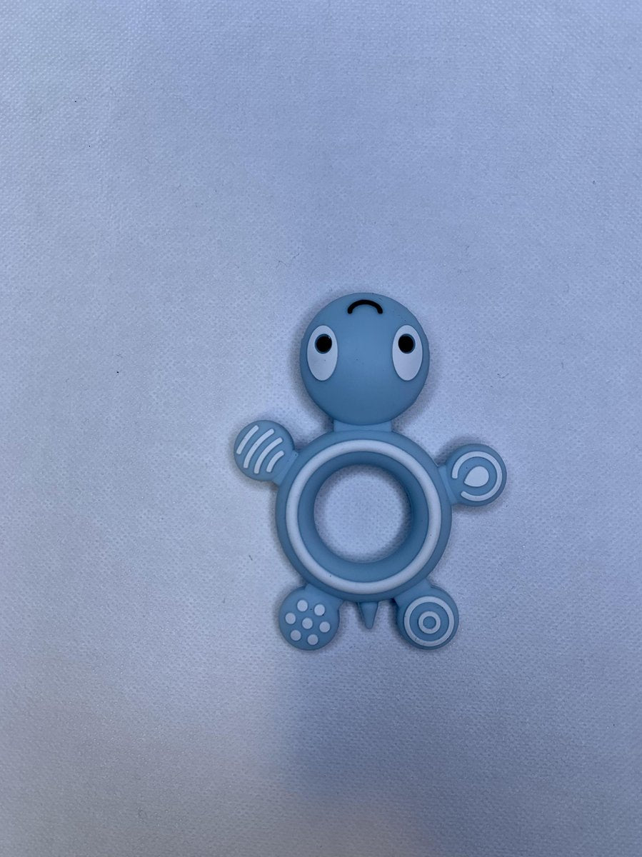 Bijtspeelgoed schildpad pastel blue | bijtring baby | bijtring baby siliconen | schildpad pastel blue | bijtring voor doorkomende tandjes | BPA vrij | bijtspeeltje