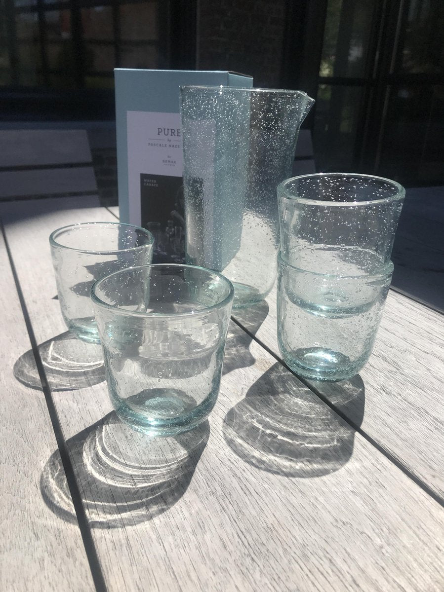 PASCALE NAESSENS SERAX 4 WATERGLAZEN EN 1 WATERKARAF (COMBINATIE WATERGLAS 4 STUKS EN 1 WATERKARAF)