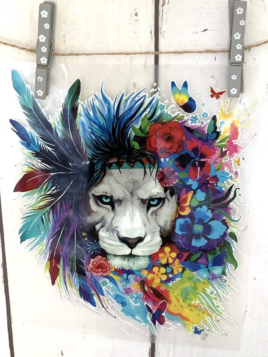 MixG | Grote Strijkapplicatie (20 x 25 cm)| Leeuw | Vrouw / Meisje