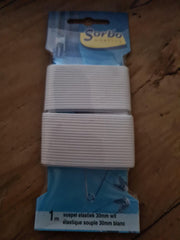 Sorbo 1m Soepel elastiek 30mm Wit