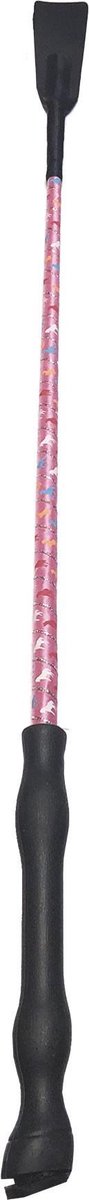 S2g Rijzweep Paardjesmotief 80 Cm Polyester Roze