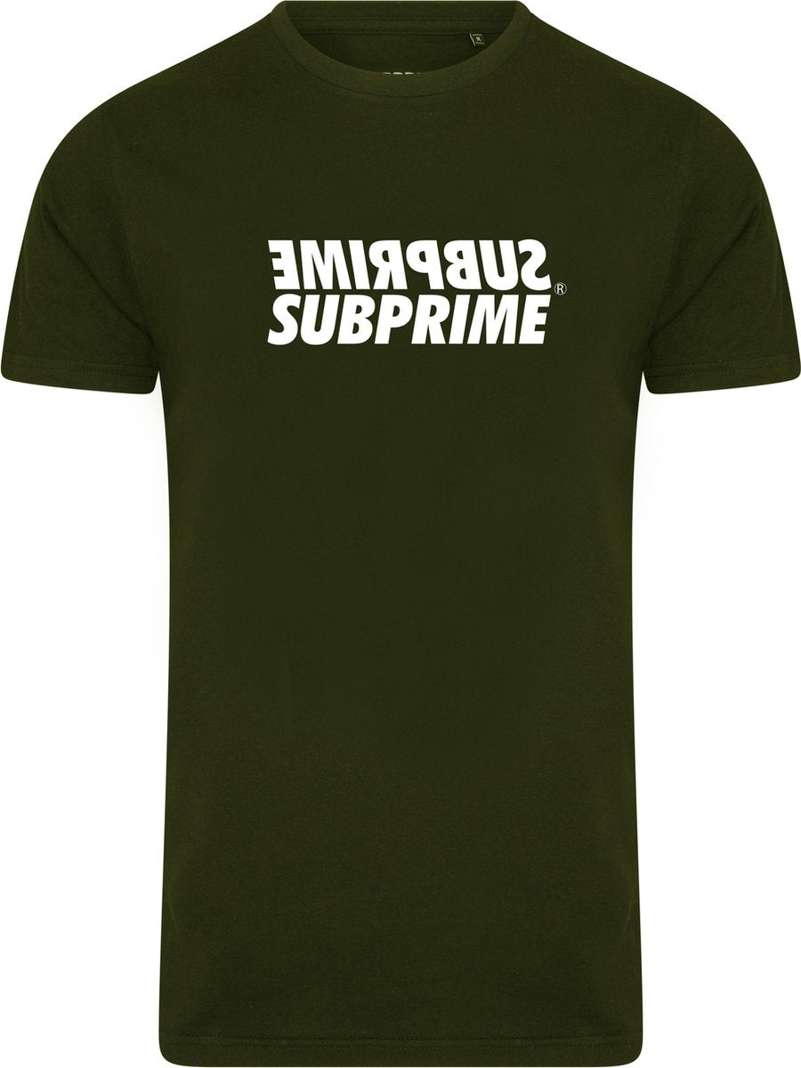 Subprime - Heren Tee SS Shirt Mirror Army - Groen - Maat S