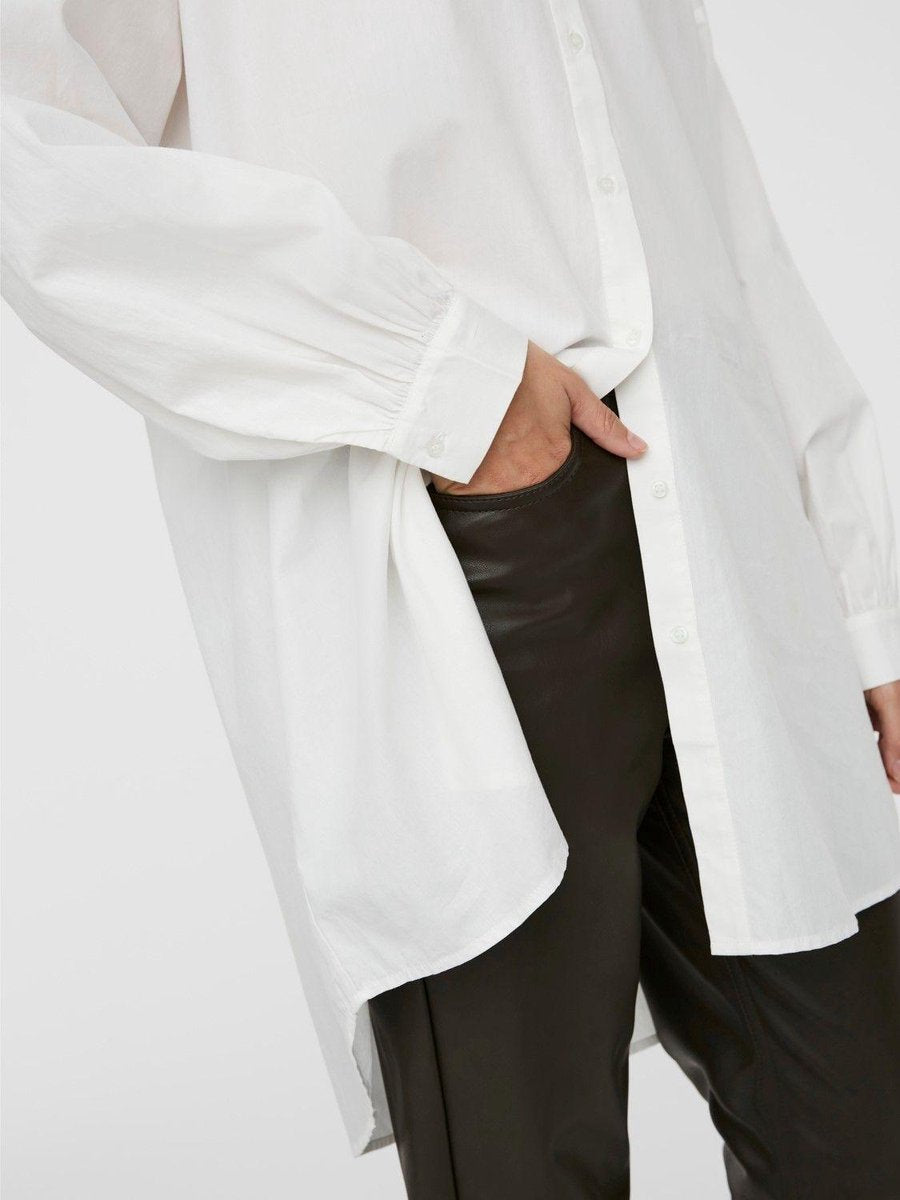 Vero Moda VMBINA LS OVERSIZE SHIRT - Snow White  White
