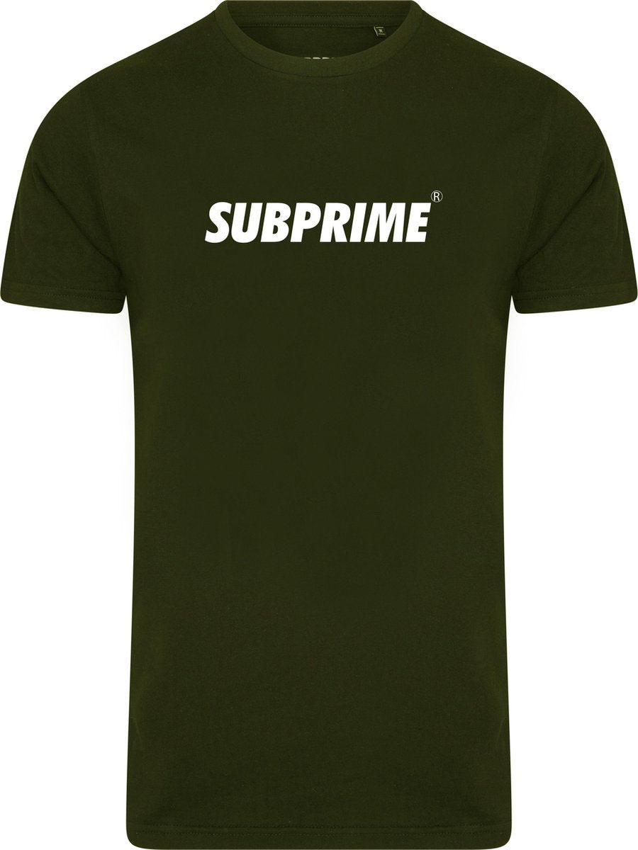 Subprime - Heren Tee SS Shirt Basic Army - Groen - Maat XXL
