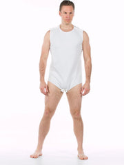 Body voor volwassenen - Drukknop kruis en schouders - Wit - XXXL