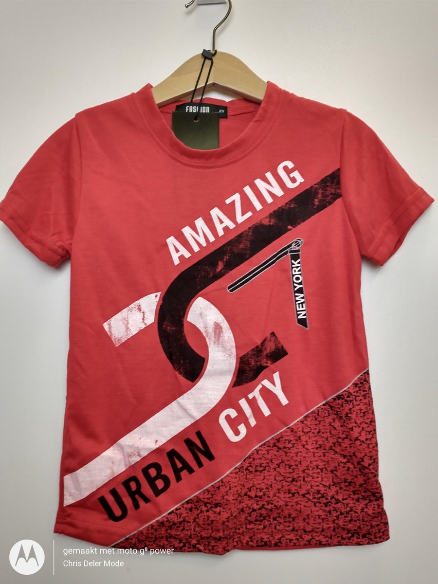 Jongens T-shirt Amazing New York Urban City rood 98/104
