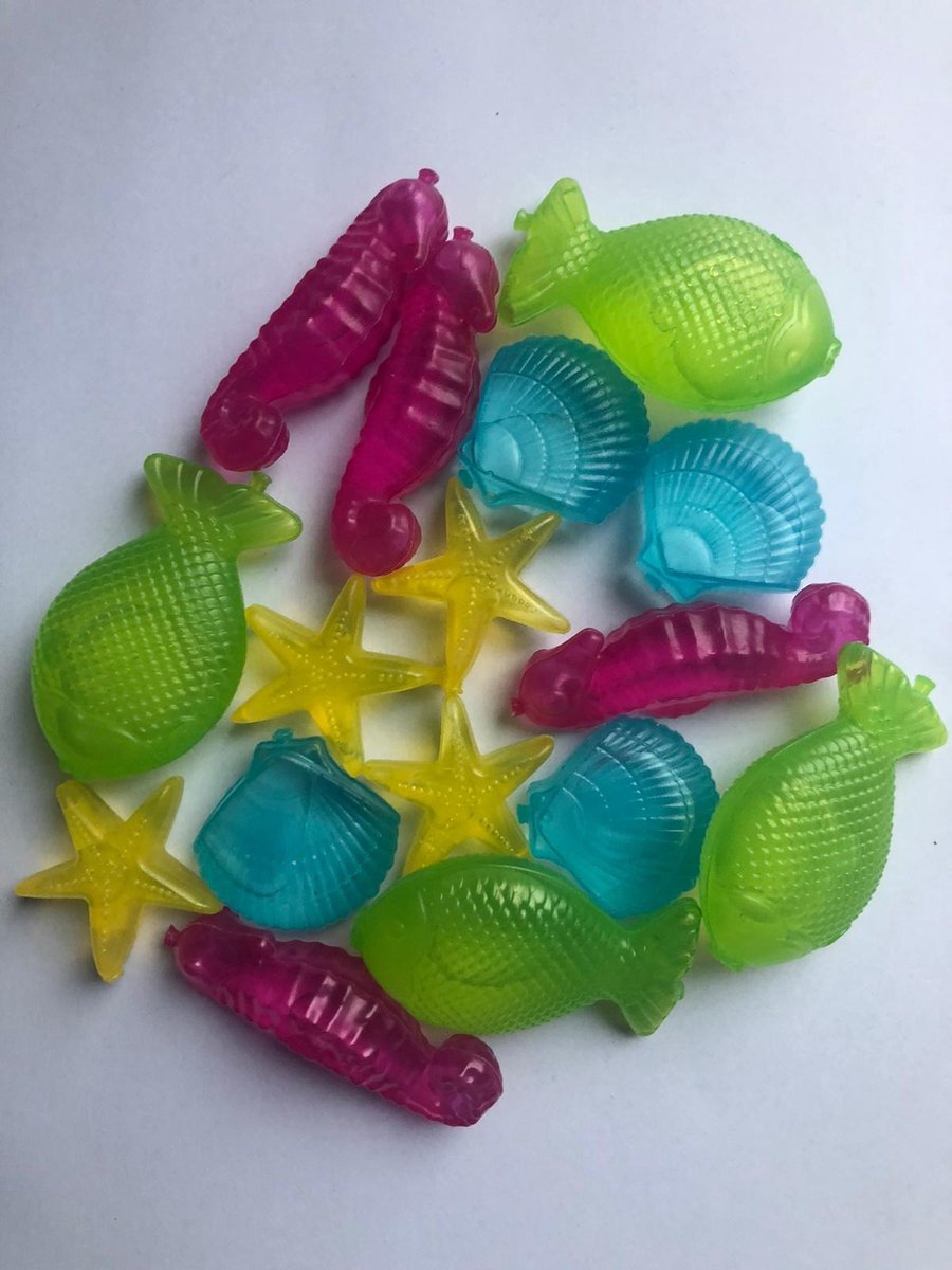 ijs blokjes Gekleurde herbruikbare ijsblokjes 4 x vis 4 x schelp 4 x zeepaard 4 x zeester vormen 16 stuks