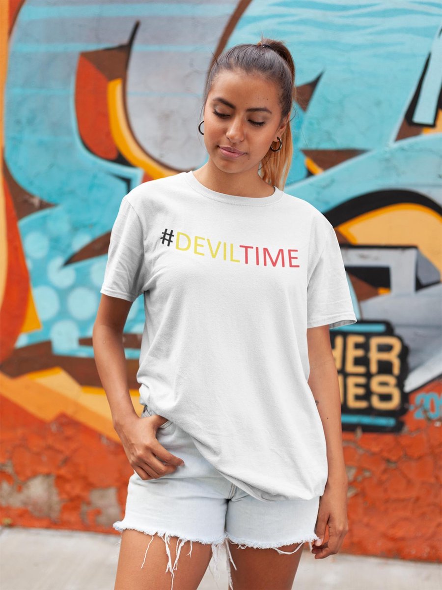 T-shirt wit unisex rode duivels #deviltime EK belgie