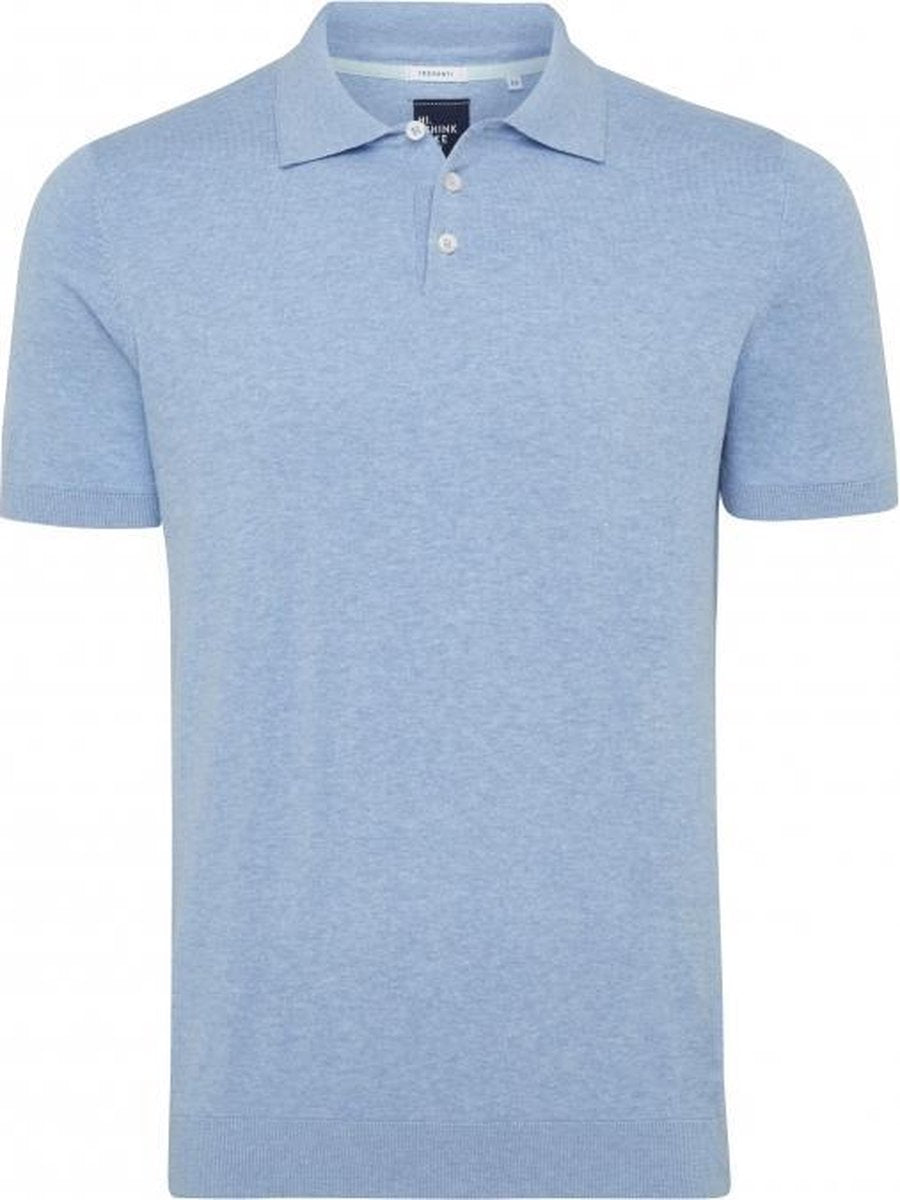 Tresanti Heren Poloshirt Blauw Contrast Boord Piqué Regular Fit - XL