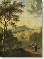 Italiaans landschap met reizigers - 500 Stukjes puzzel voor volwassenen - Timotheus de Graef - Meesterwerken