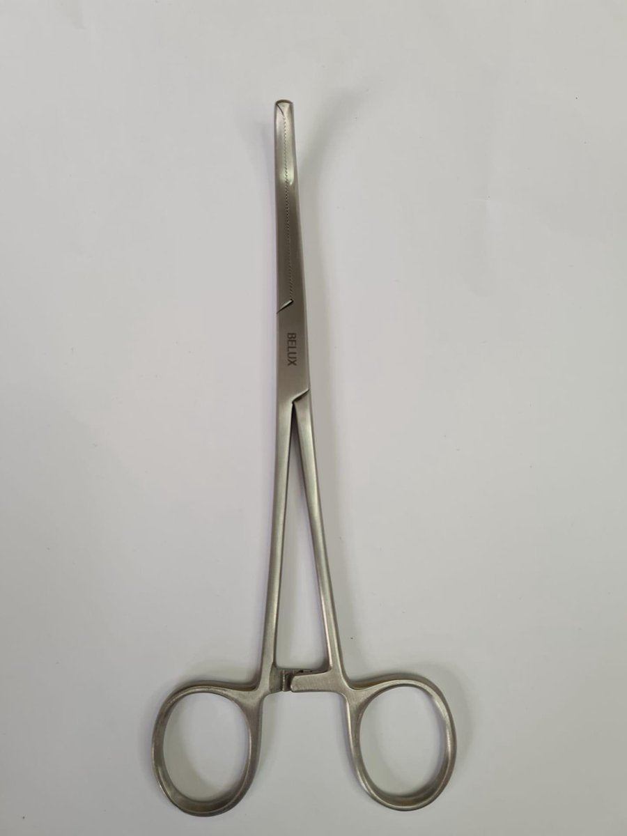 Belux Surgical / Kocher arterieklem 1x2 tanden gebogen RVS 18cm