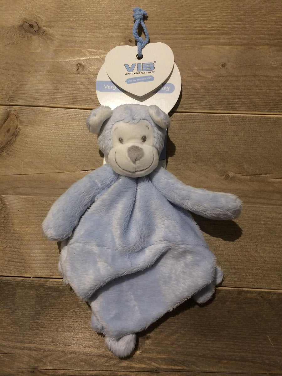 Pluche Aapje Very Important Monkey Knuffeldoekje Blauw