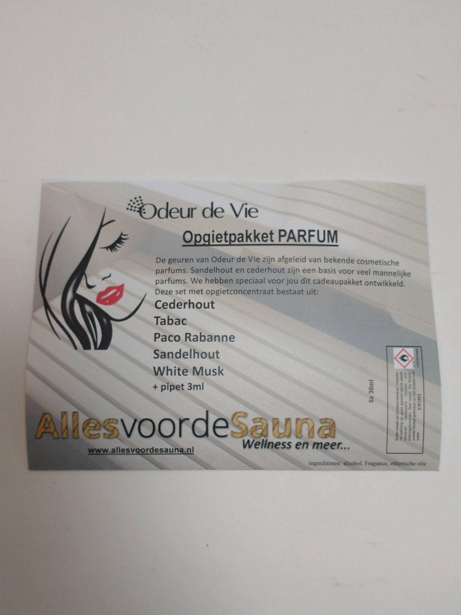 Cadeaupakket Sauna opgiet geur: 5x Eau de Parfum 30ml