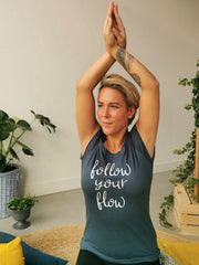 Yogashirt Dames Follow Your Flow Bamboe - L