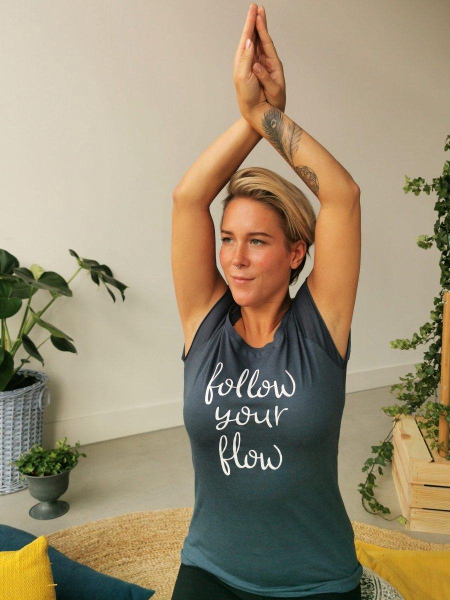 Yogashirt Dames Follow Your Flow Bamboe - L