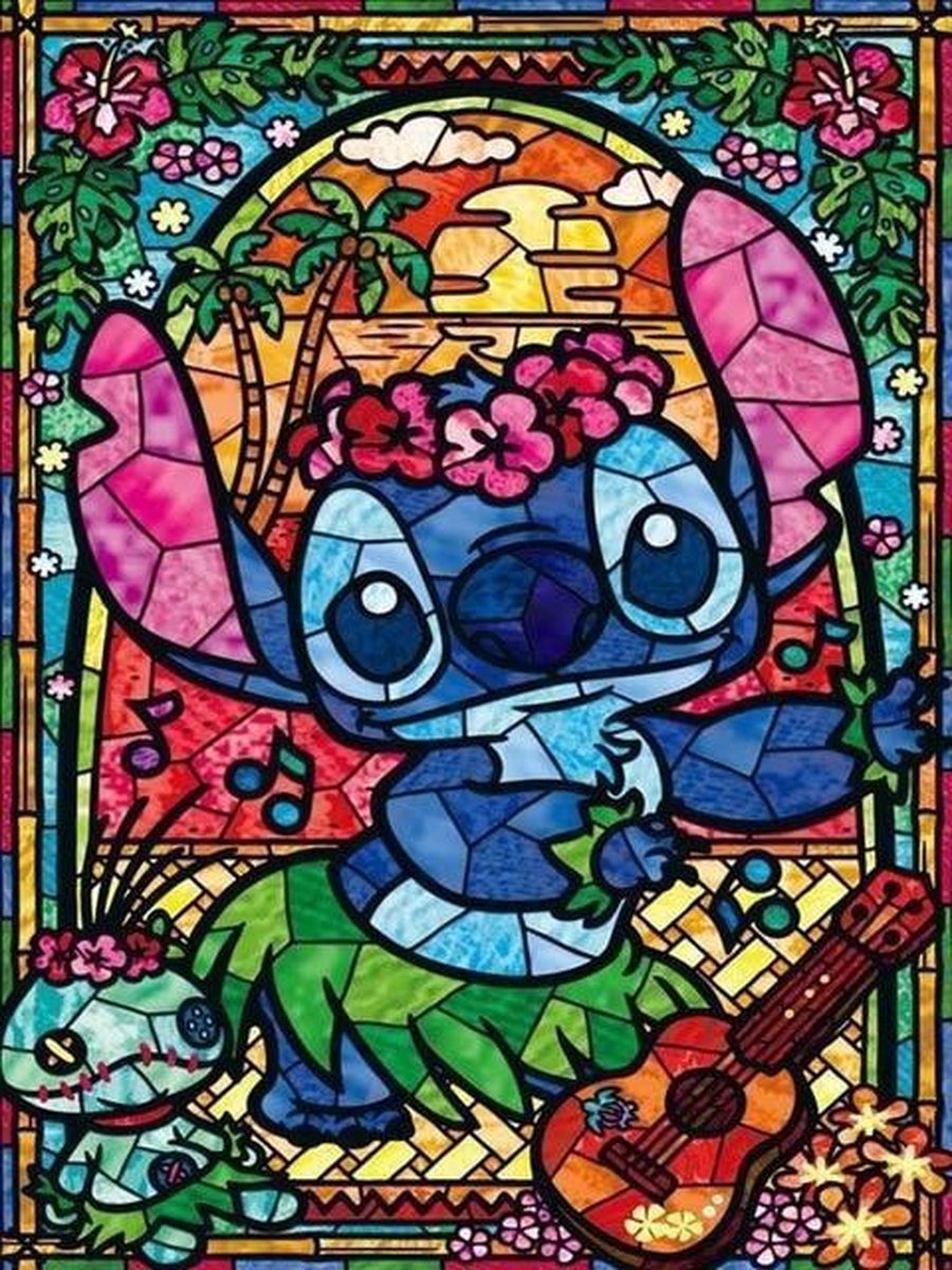 Diy 5d cartoon diamant schilderen - kruissteek lilo & stitch diamant borduurwerk foto anime mozaïek kids decor & gift [14/20x25cm]