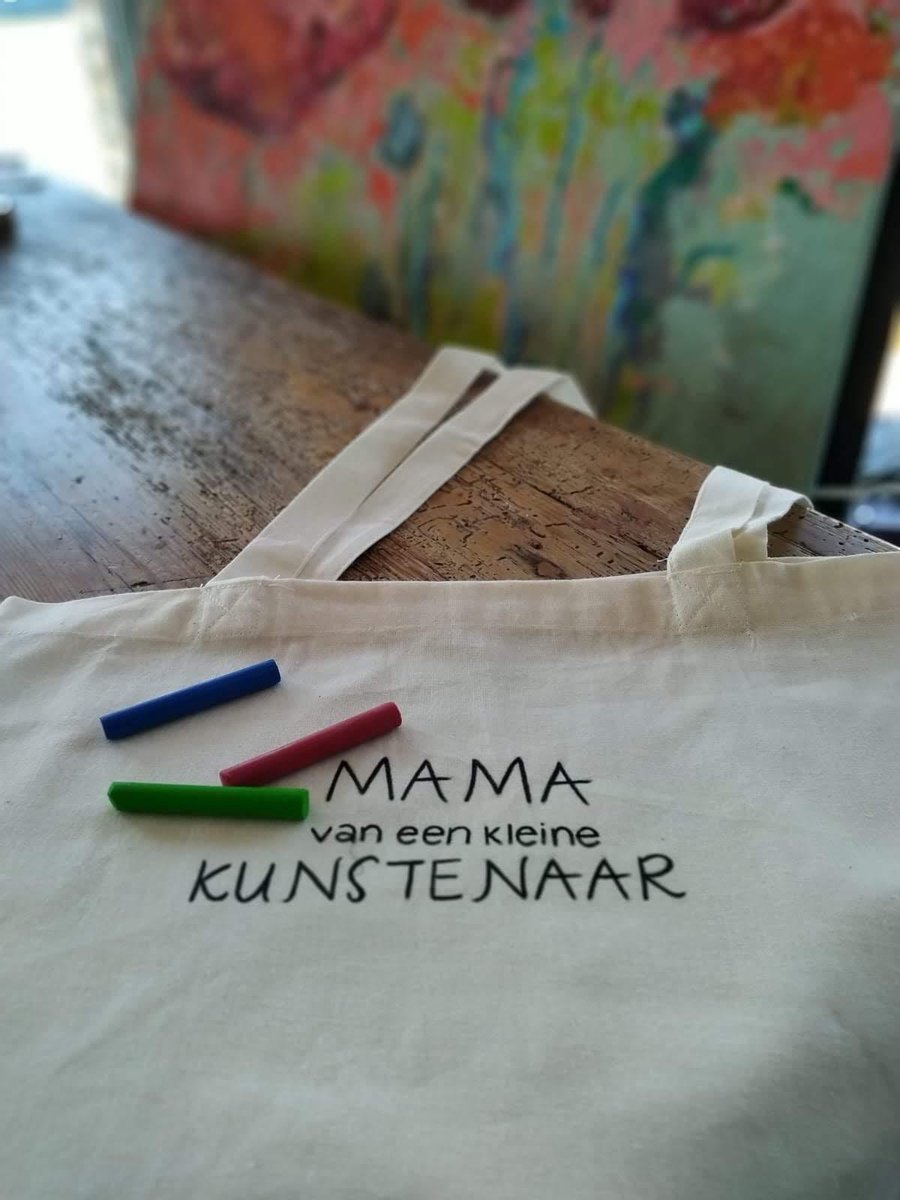 Bio katoenen tas met opdruk - Origineel - Cadeau - Duurzaam - Incl textielkrijtjes