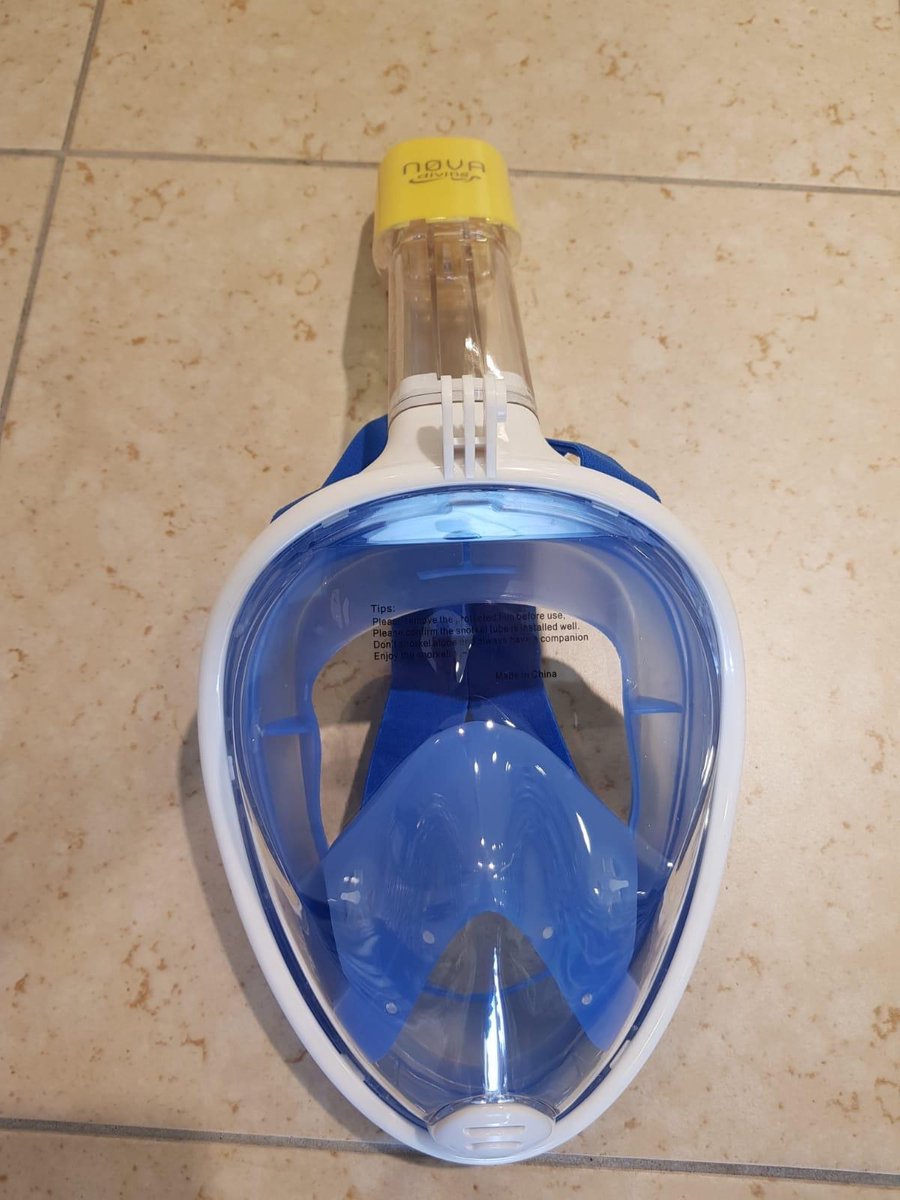 Duikmasker Full Face Duikbril Blauw  maat S/M