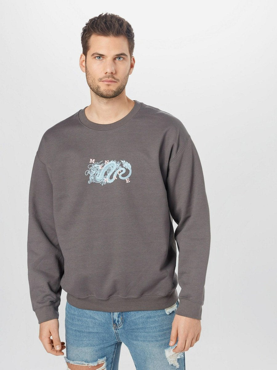 Mennace sweatshirt chinese dragon Donkergrijs-L