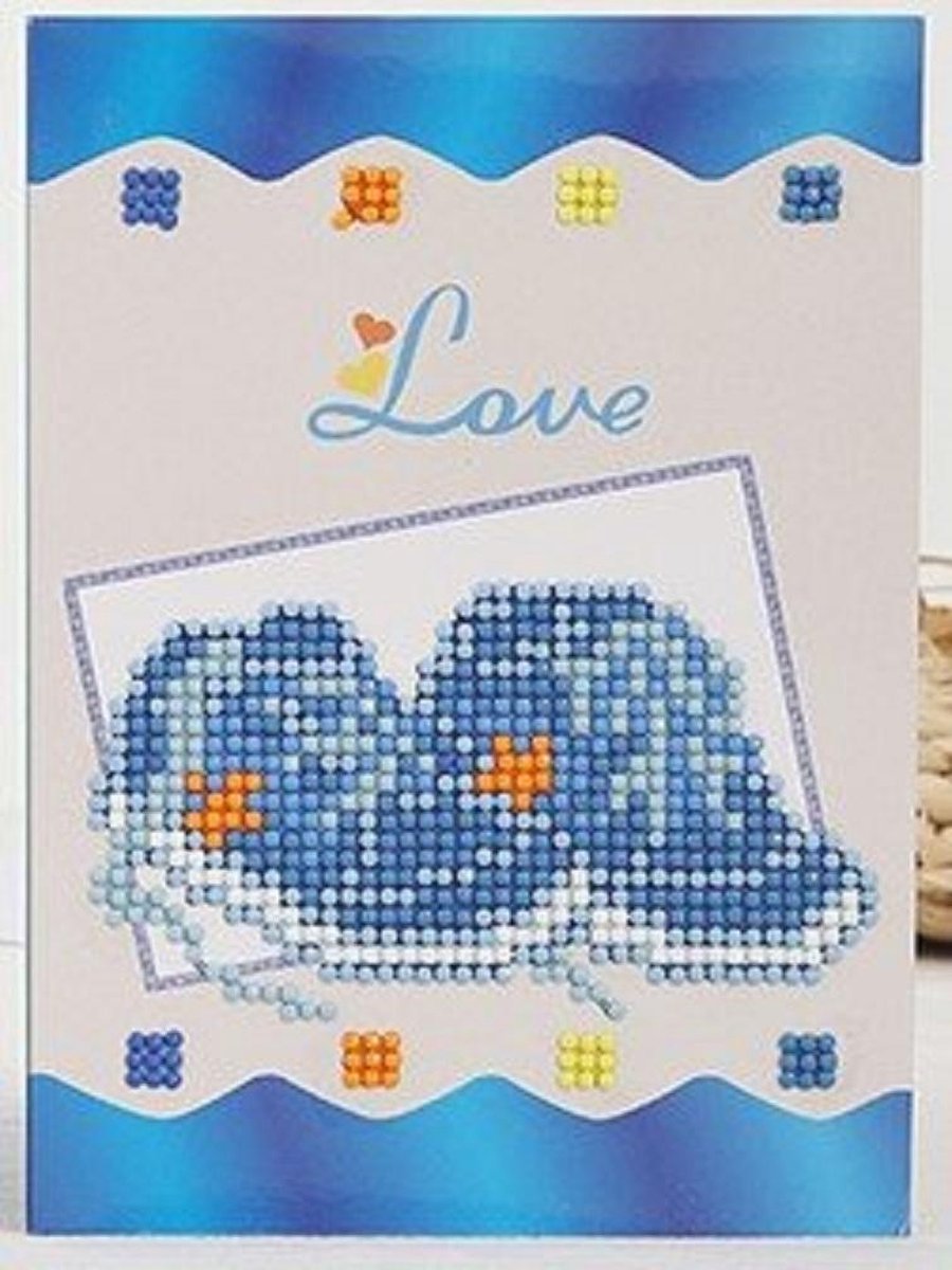 Diamond Painting Kaart love Blue Schoen