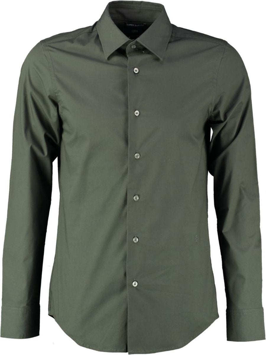 G-star core groen super slim fit stretch overhemd - valt kleiner - Maat XXL