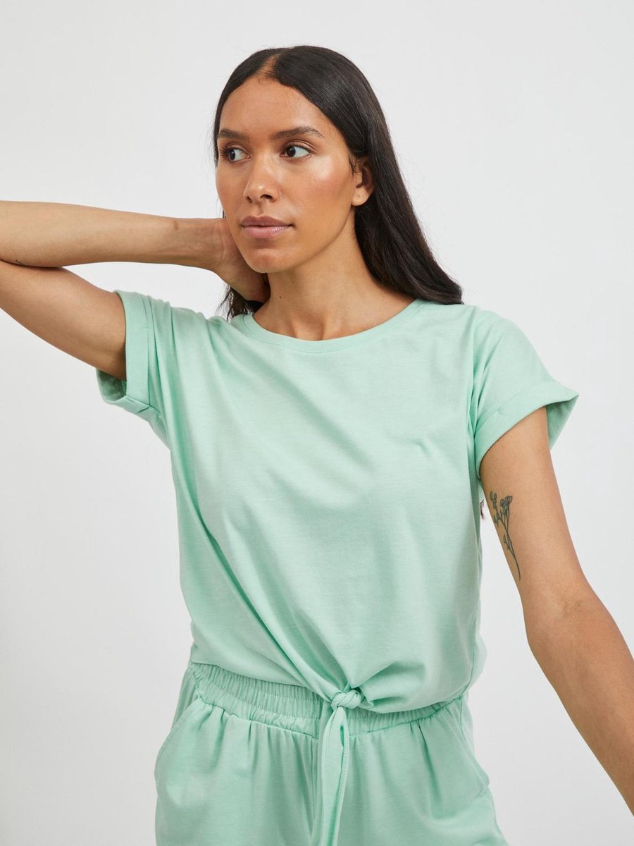 Vidreamers Knot S/s Top/su-lmt 14059186 Grayed Jade