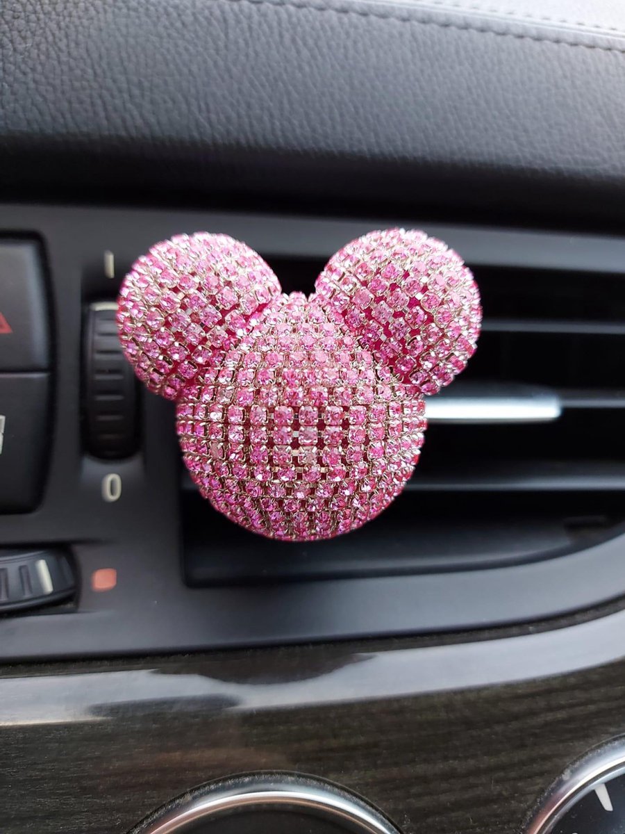 Premium Auto Parfum - Incl. 6 Vullingen - Diamond Auto Luchtverfrisser - Van Handythings - Navulbaar Autoparfum - Roze Diamant