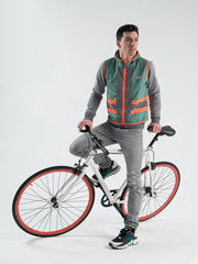 gofluo. Darkjoy Reflecterend hesje - Darkjacket - Fluoriserend - Opvallen in het donker - Hardloophesje - Reflectie jas - Lichtgewicht - Veilig de weg op - Khaki - S