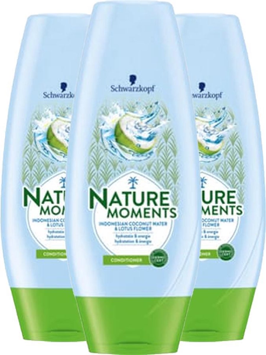 Schwarzkopf Nature Moments Indonesian Coconut Water & Lotus Flower Conditioner Voordeelverpakking - 3 x 200 ml
