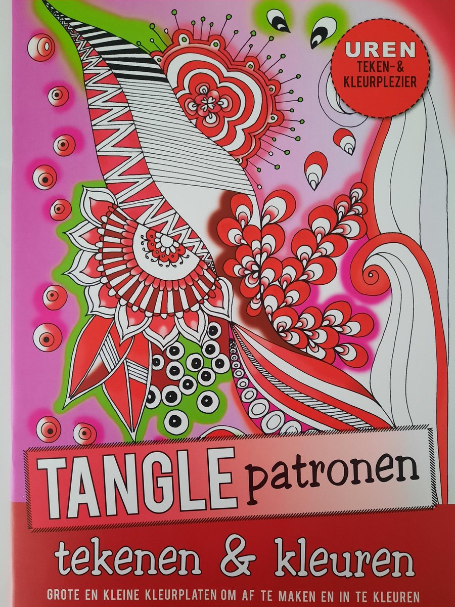 Kleurboek: Tangle patronen : Tekenen & kleuren (rood)