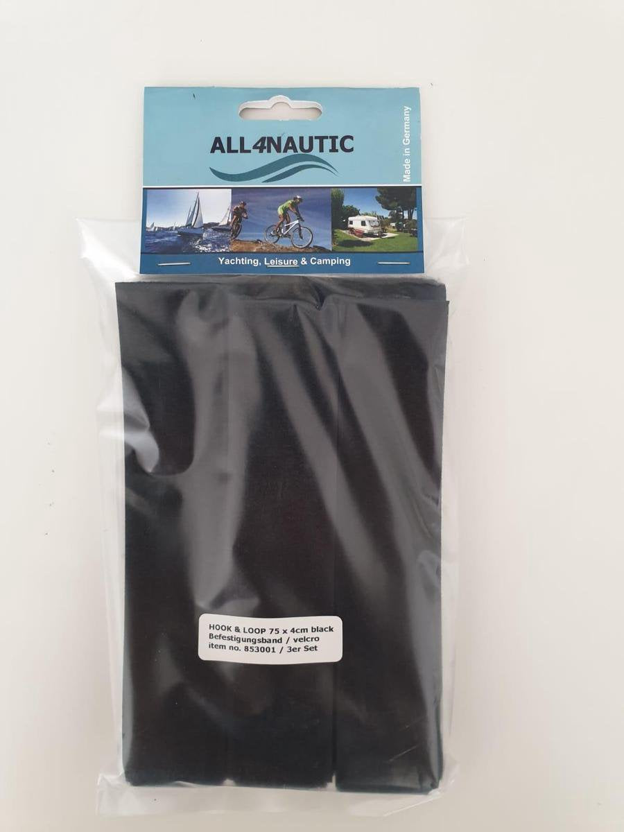 Klittenband / Velcro Hook 'n Loop SET van 3 stuks | zwart
