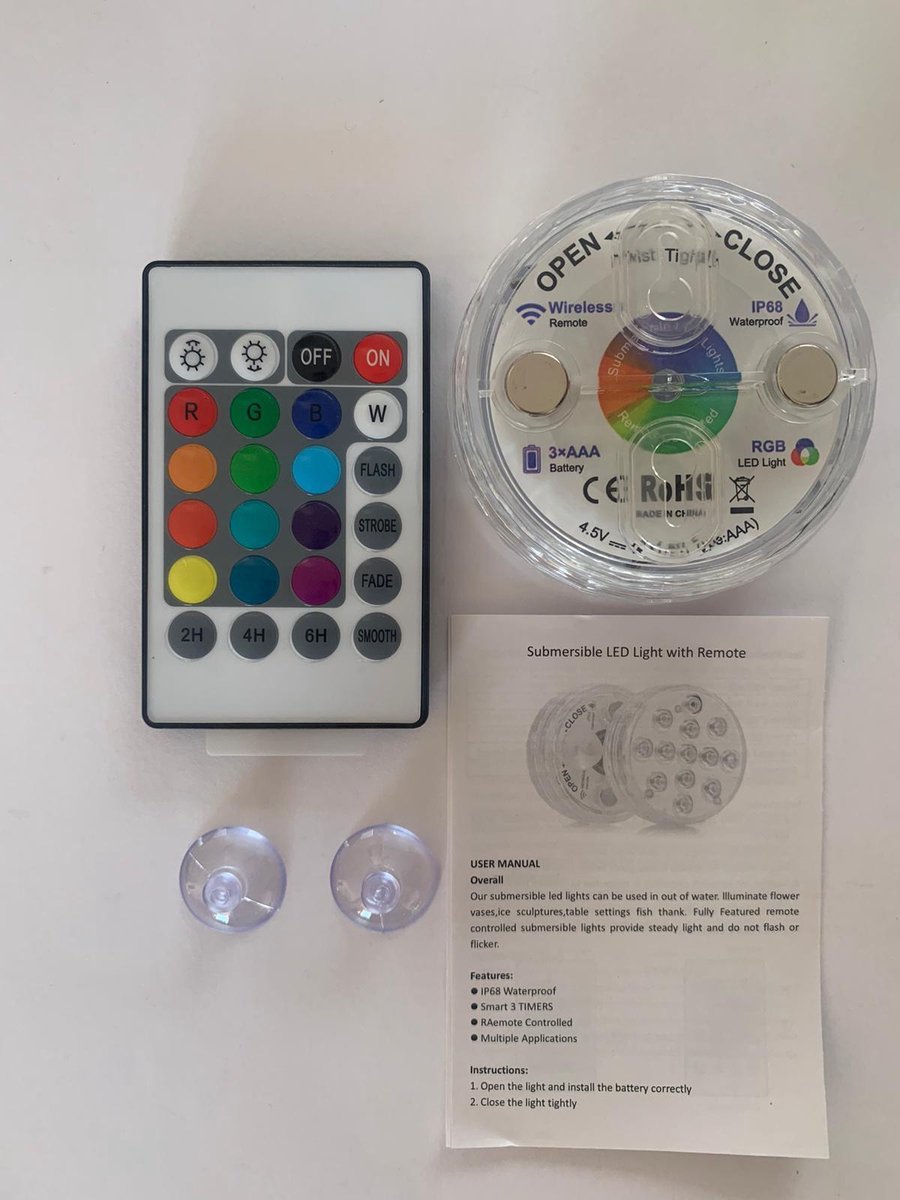 Megatopper.nl - Led Zwembadverlichting (13 lampjes) met magneten en zuignappen voor bevestiging.- Led verlichting onderwater - Jacuzzi verlichting - Sauna verlichting - Led verlichting - Waterdicht - Decoratie - waterpijp verlichting -