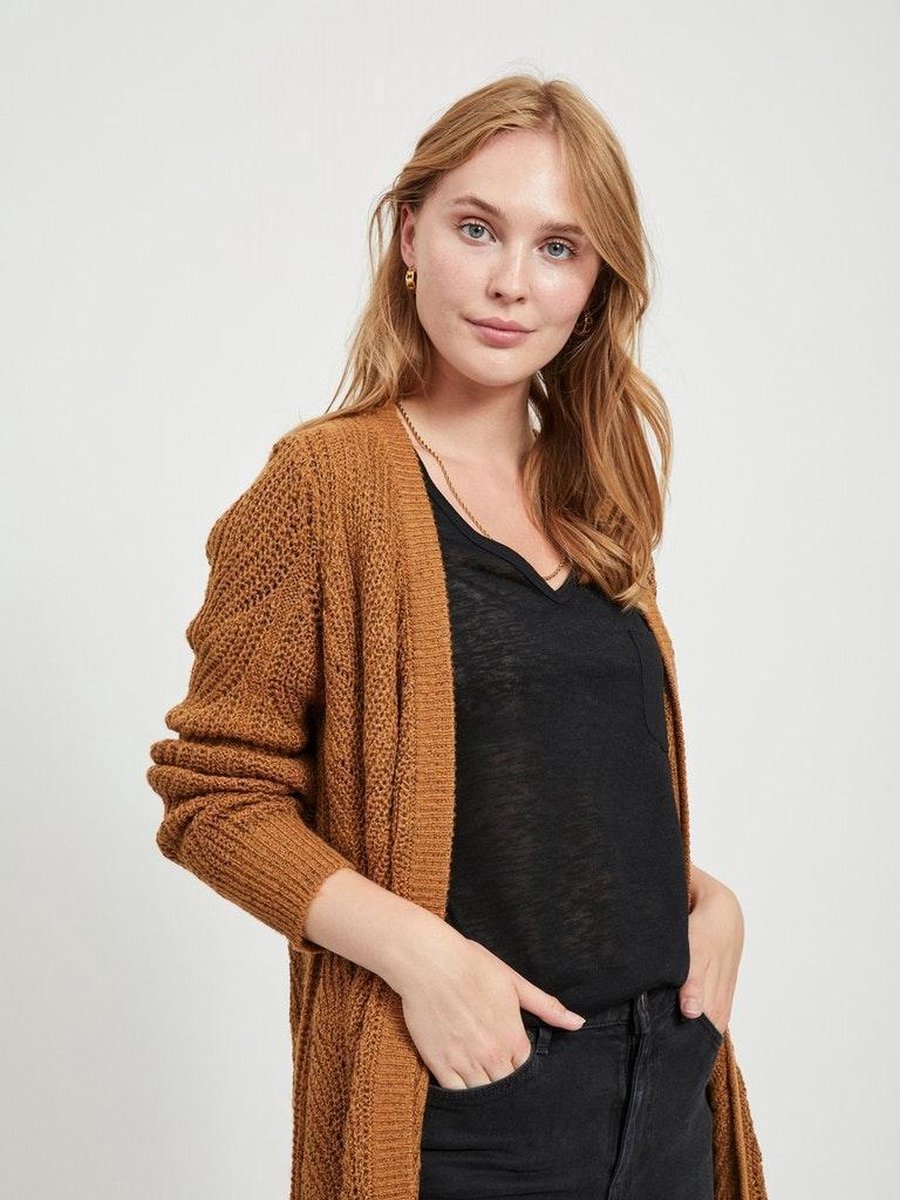 Objnova Stella L/s Knit Cardigan Noos 23030187 Chipmunk Melange