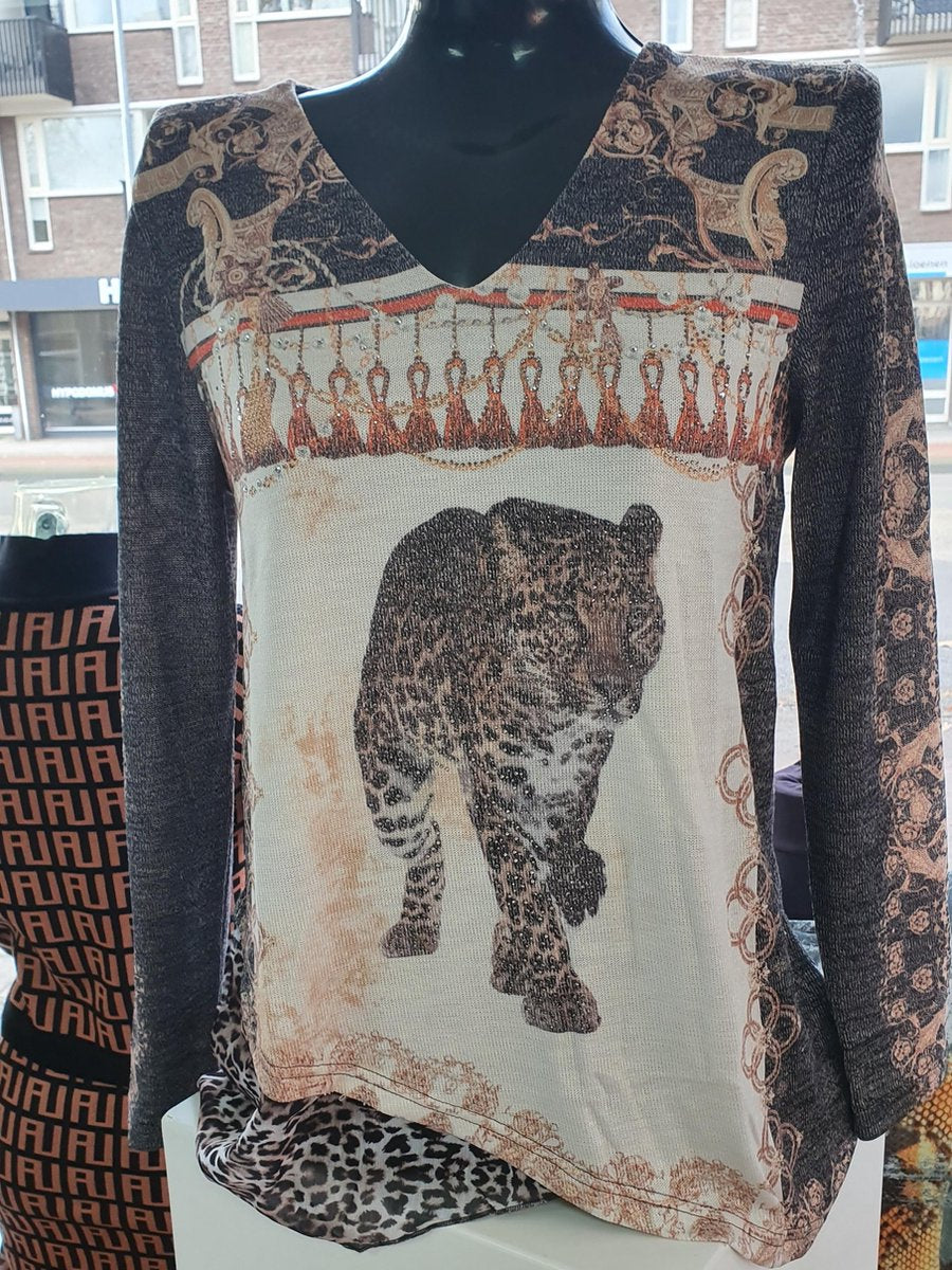 TRUI MET TIJGER EN STRASS STEENTJES