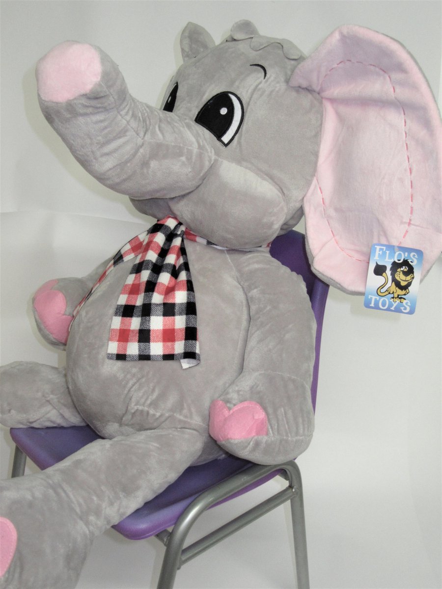 Pluche Olifant Groot XL 60 cm - Knuffel Olifant Roze