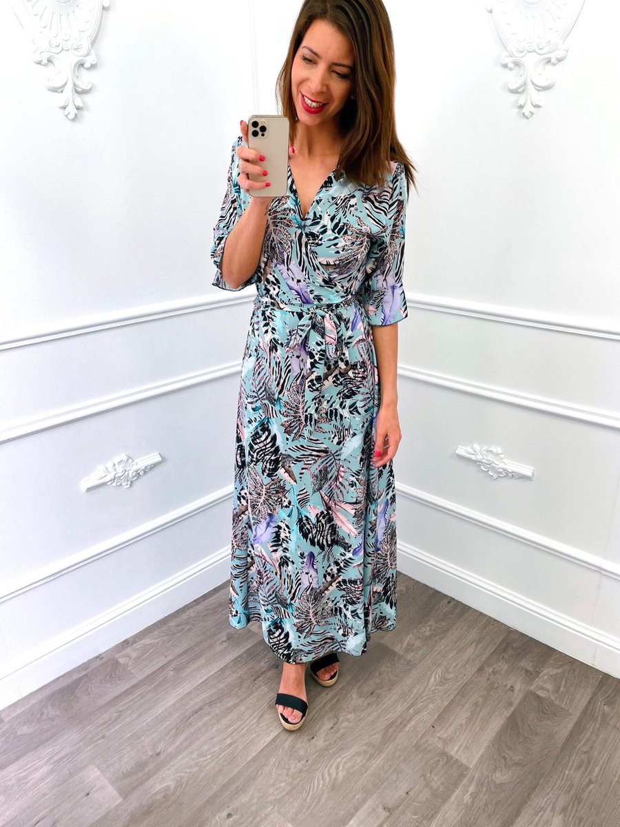 Leaf Maxi Wikkeljurk Mint Groen