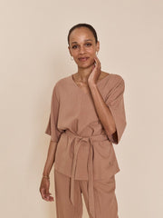 Mos Mosh Rikas Kip Blouse Bruin  dames maat L