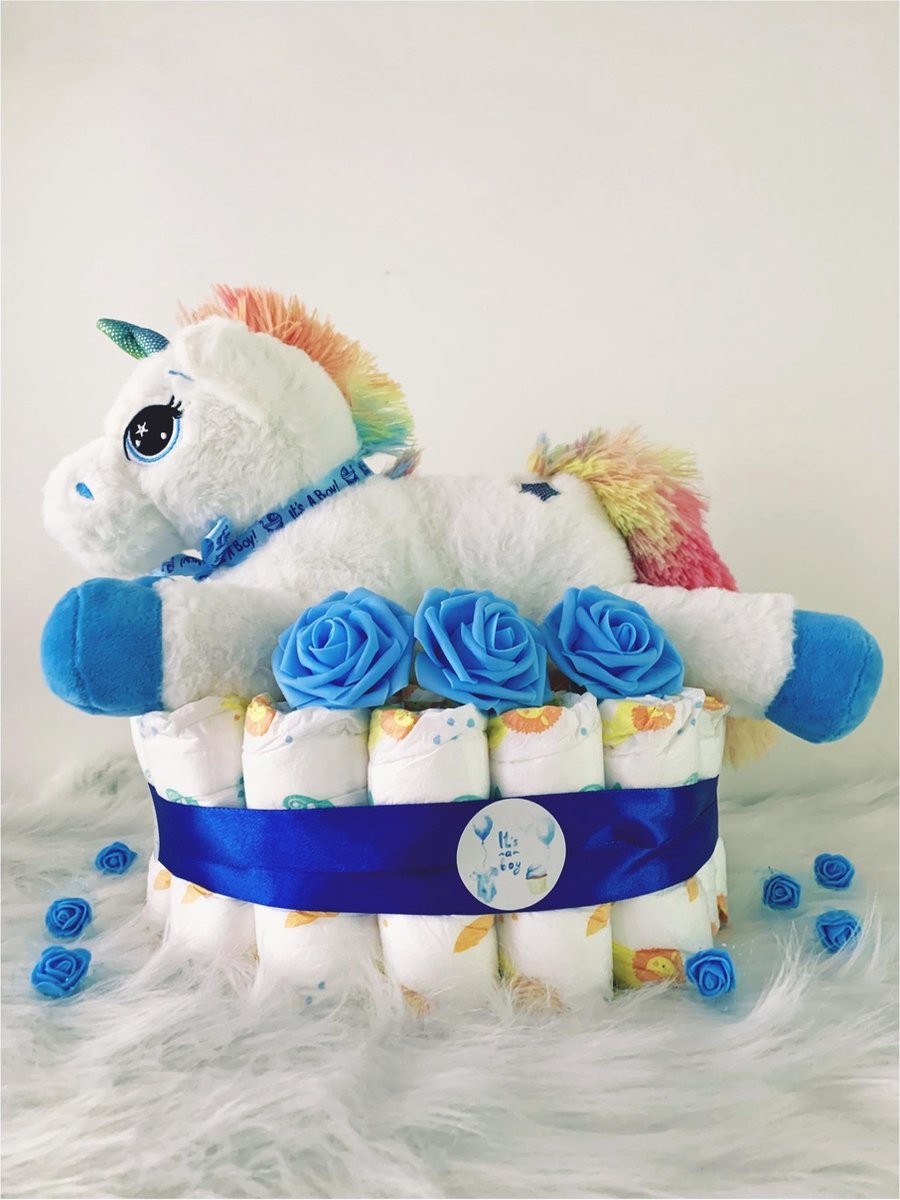 Luiertaart- luiertaart jongen - kraam cadeau jongen - Luiertaart jongen - 40 Luiers