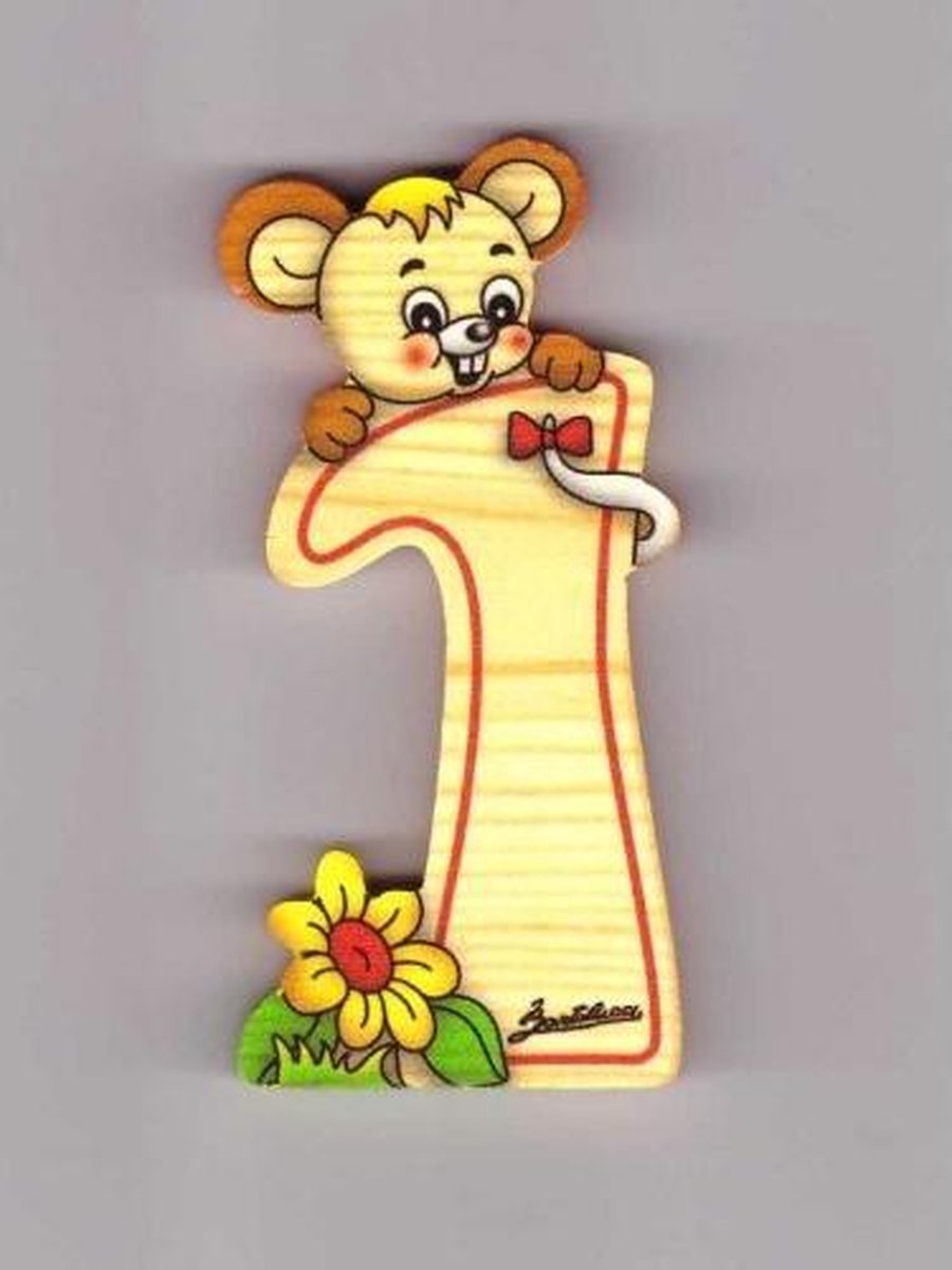 Cijfer 1 hout muis | Bartolucci