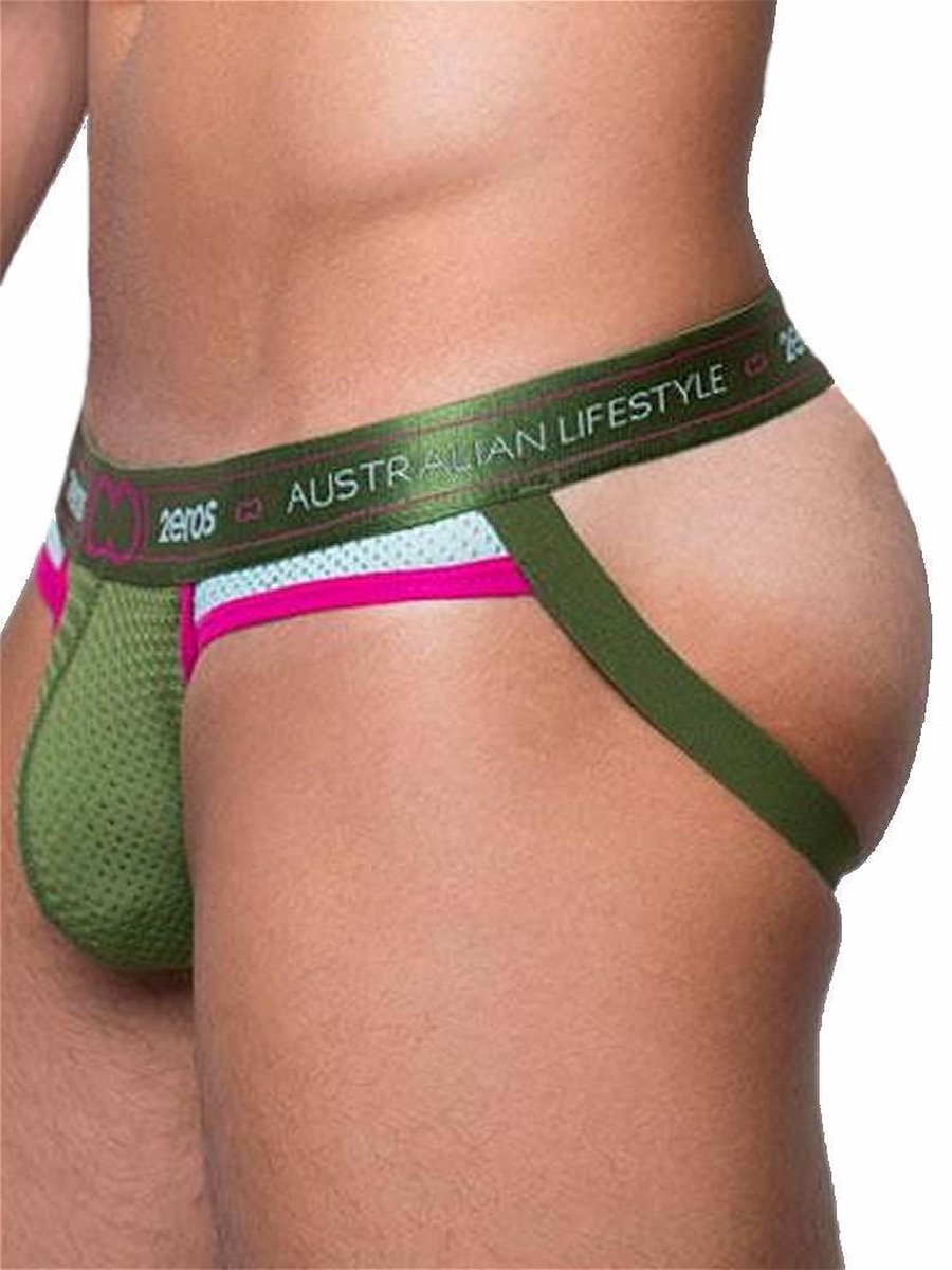 2EROS Aeolus Jockstrap Green Gale Groen - MAAT L - Heren Ondergoed - Jockstrap Heren - Heren Jock