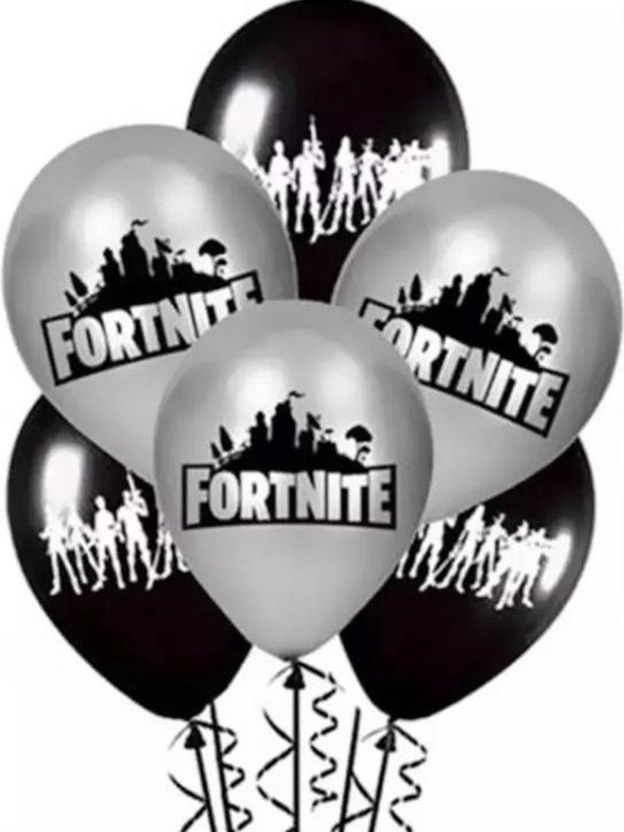 FORTNITE-BLACK-AND-GREY-12-STUKS-LATEX-BALLON