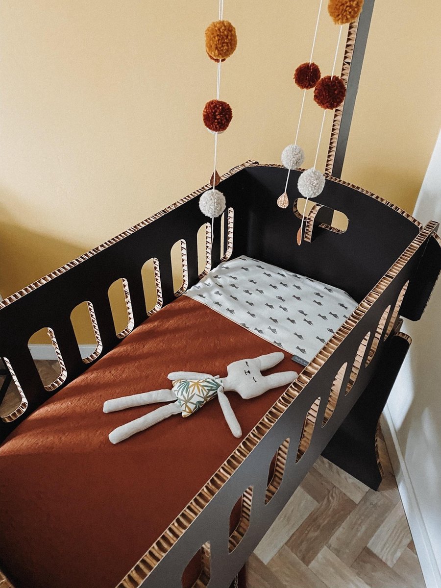 KarTent - Kartonnen Babywieg Papercrib Zwart - Duurzaam karton - CE gekeurd