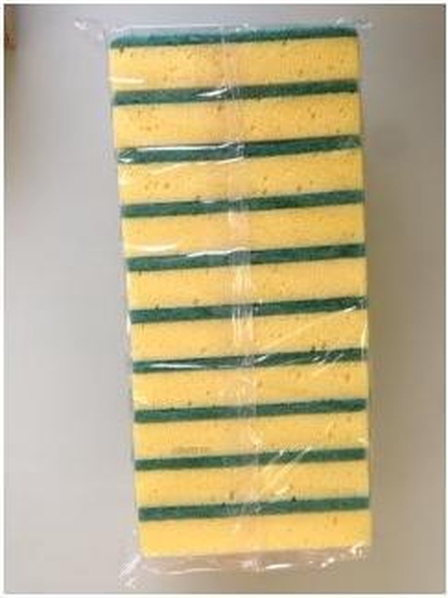 Schuurspons geel 14x10x3cm set/10