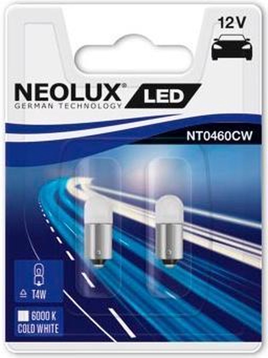 Osram Neolux LED Retrofit 6000K - BA9S (T4W) - 12V/0.5W - set à 2 stuks