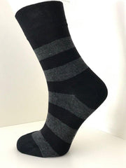 Bamboo Stripe Sokken 2326 - Zwart - 39-42