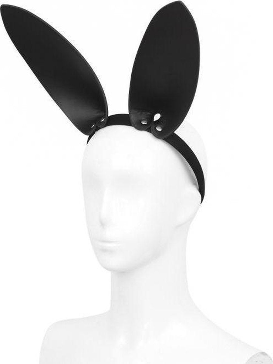 Kiotos Hoofdband met Zwart Leren Konijnen | Bunny Oortjes