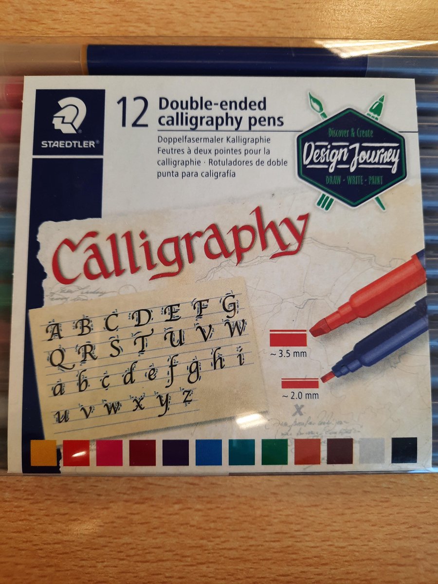 Calligrahphy stiften duo points 2.0mm en 3.5mm  12 stuks assortiment