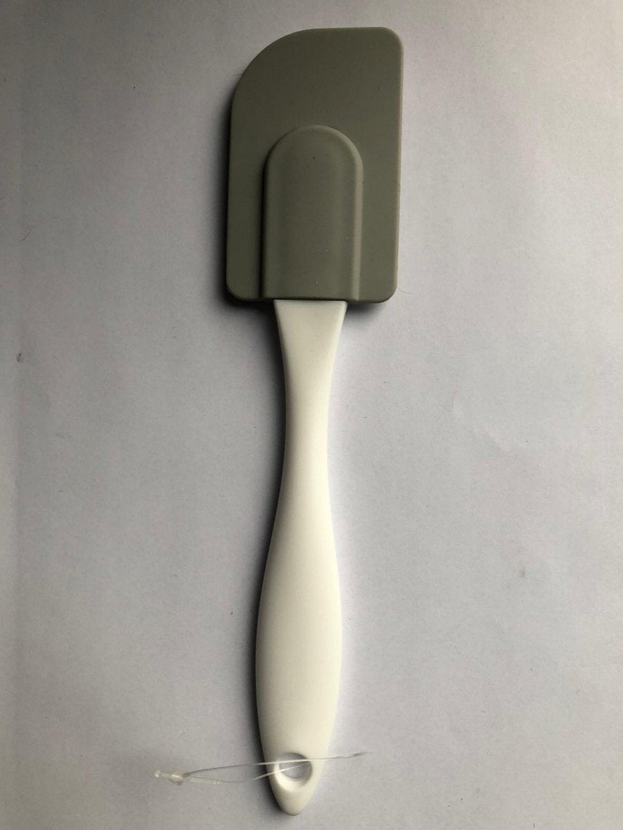 Spatel van siliconen Pannenlikker 23 cm wit grijs